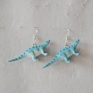 Blue Minmi Dinosaur Statement Earrings